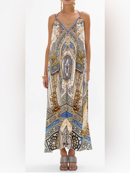 Camilla Dresses & Skirts - Camilla Silk Make Me Your Mosaic Ring Detail Strap Dress One Size Crystals $799